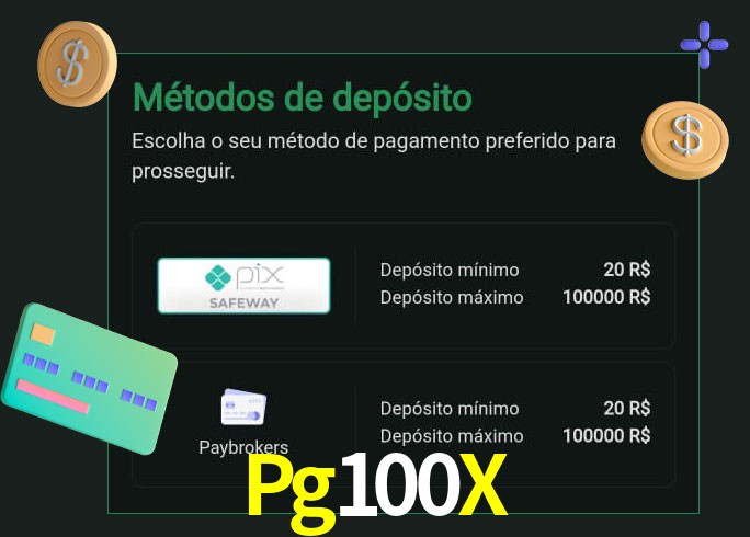 O cassino Pg100X oferece uma grande variedade de métodos de pagamento