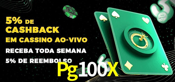 Promoções do cassino ao Vivo Pg100X